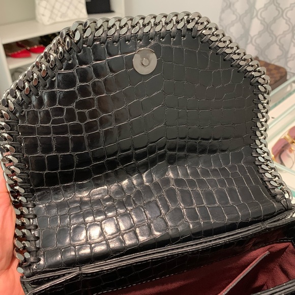 Stella McCartney Embossed Crocodile Effect Medium Falabella box shoulder bag - Picture 4 of 12